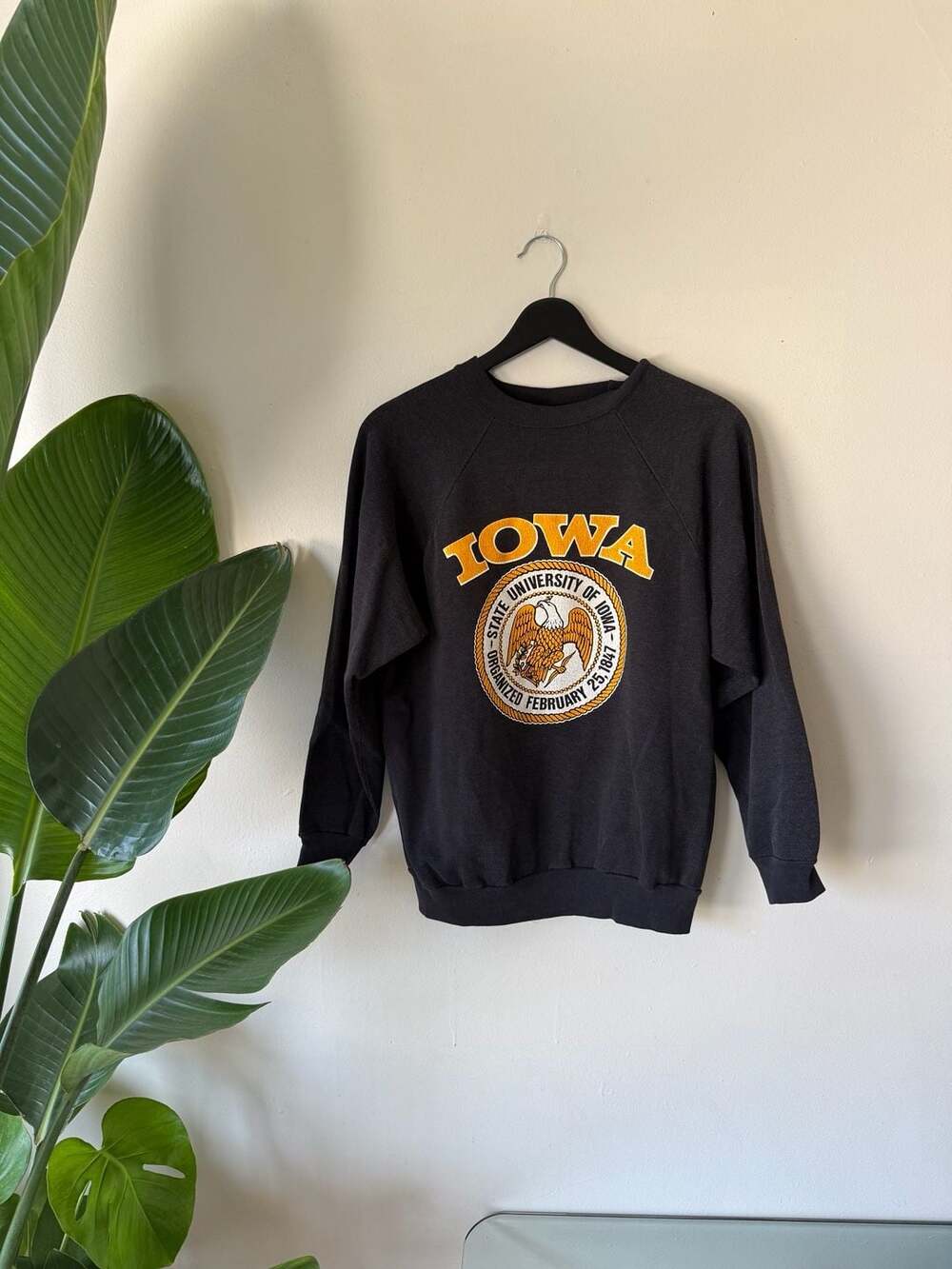 Vintage 90s University of Iowa Hawkeyes Black Crewneck Sweatshirt